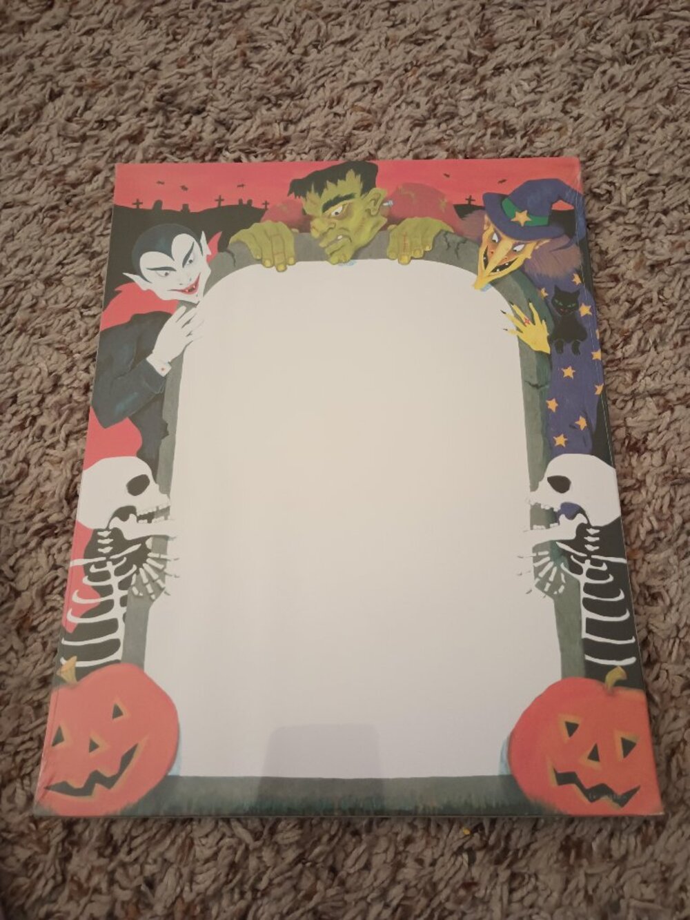 NEW Halloween Stationery Paper - Vampire, Monster, Witch, Skeletons